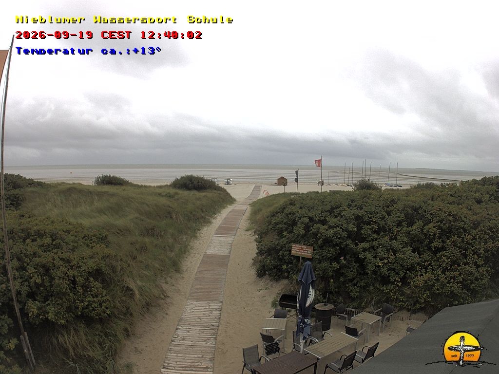 Archiv Foto Webcam Föhr: Nieblumer Wassersport Schule