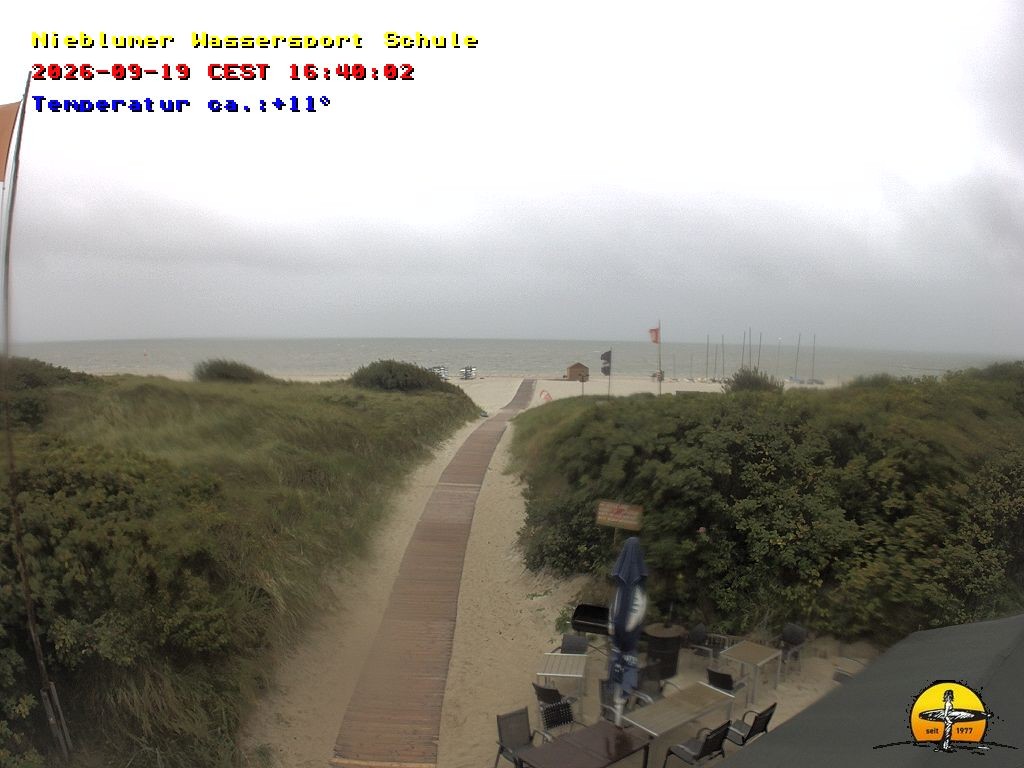 Archiv Foto Webcam Föhr: Nieblumer Wassersport Schule