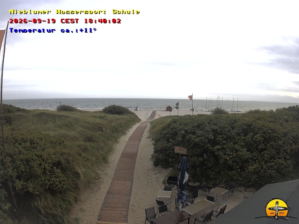 Archived image Webcam Föhr Island: Watersports School Nieblum