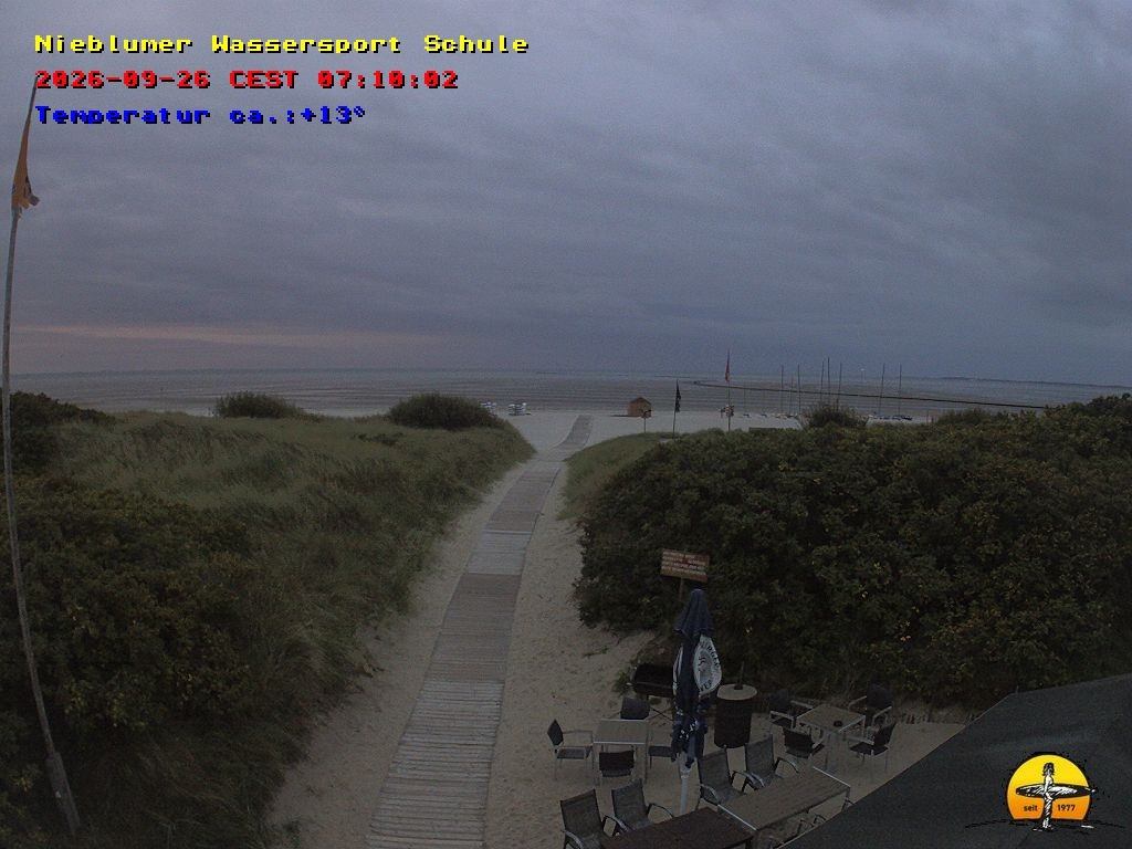 Archiv Foto Webcam Föhr: Nieblumer Wassersport Schule