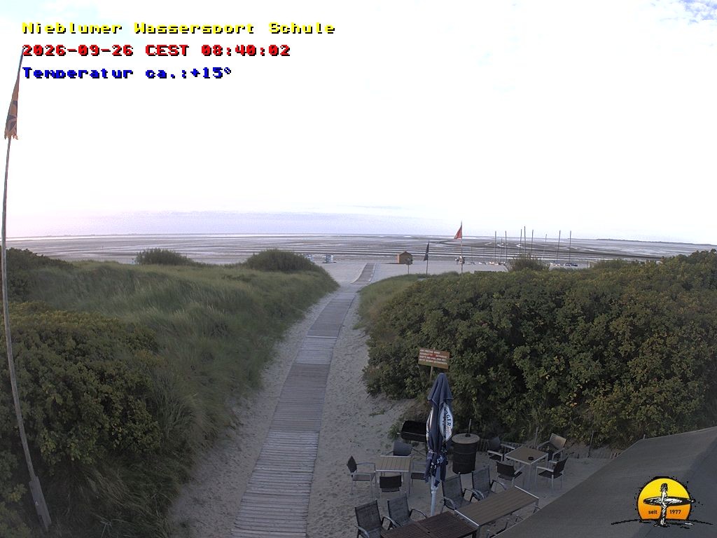 Archiv Foto Webcam Föhr: Nieblumer Wassersport Schule