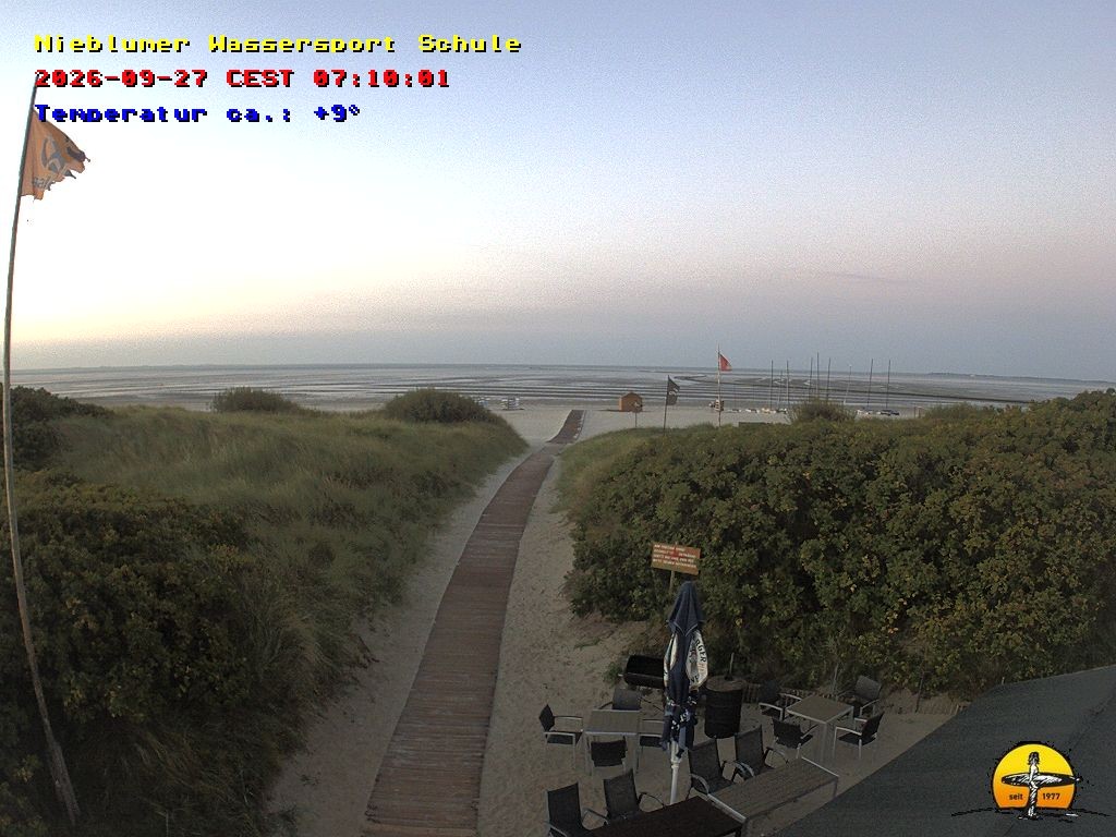 Archiv Foto Webcam Föhr: Nieblumer Wassersport Schule