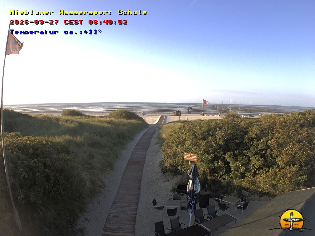 Archiv Foto Webcam Föhr: Nieblumer Wassersport Schule