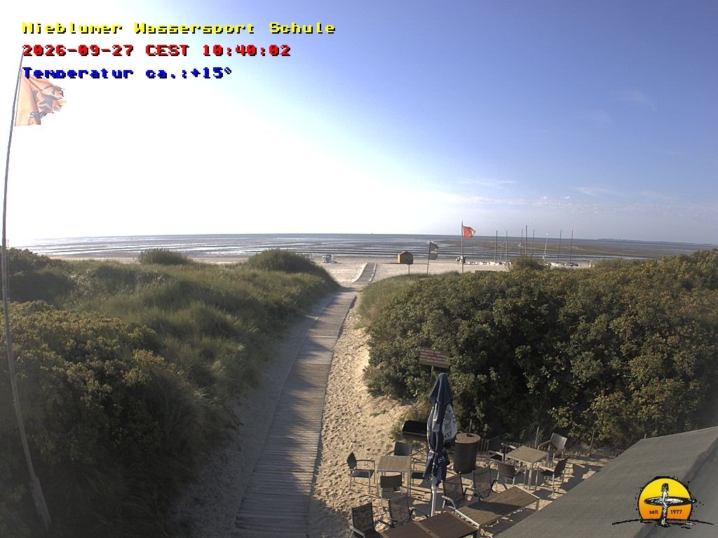 Archiv Foto Webcam Föhr: Nieblumer Wassersport Schule