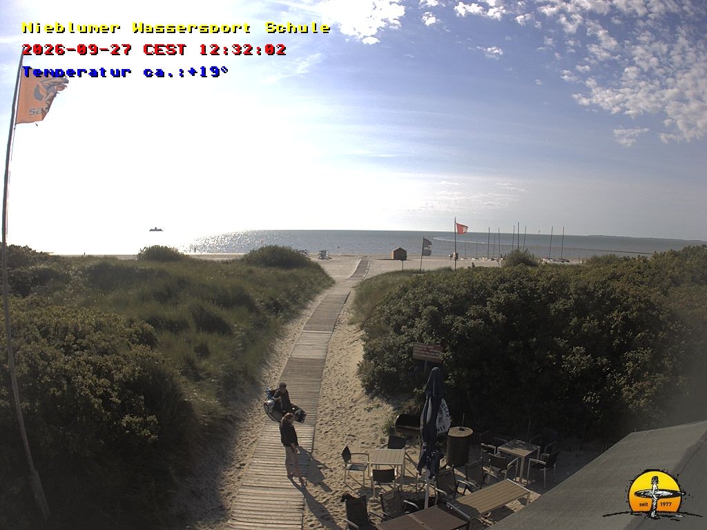 Archiv Foto Webcam Föhr: Nieblumer Wassersport Schule