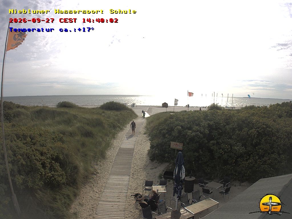 Archiv Foto Webcam Föhr: Nieblumer Wassersport Schule