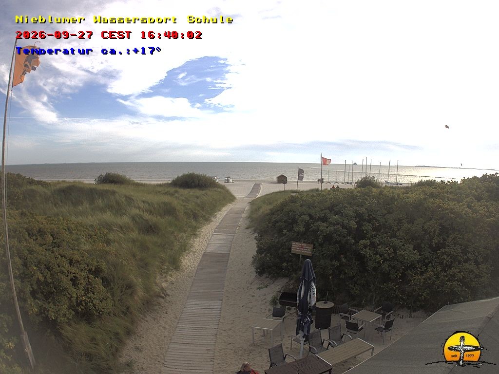 Archiv Foto Webcam Föhr: Nieblumer Wassersport Schule