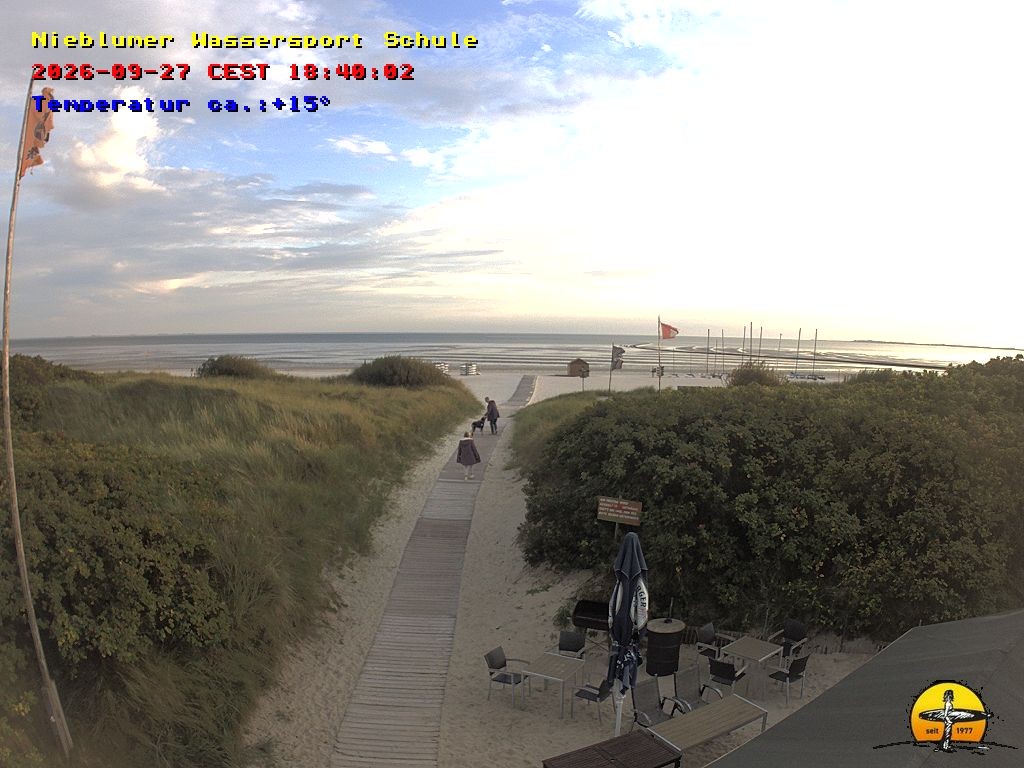 Archiv Foto Webcam Föhr: Nieblumer Wassersport Schule