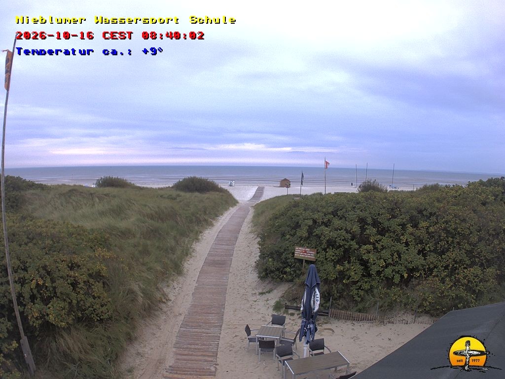 Archiv Foto Webcam Föhr: Nieblumer Wassersport Schule