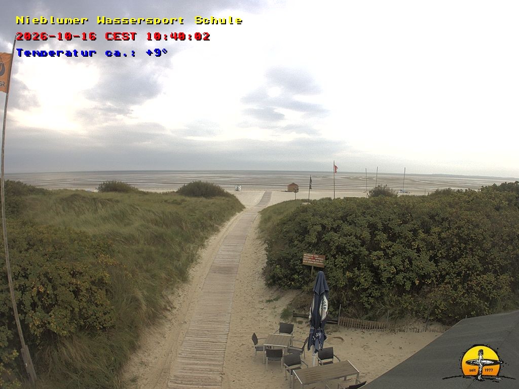 Archiv Foto Webcam Föhr: Nieblumer Wassersport Schule