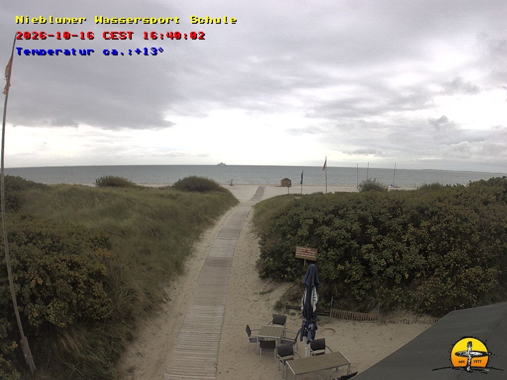 Archiv Foto Webcam Föhr: Nieblumer Wassersport Schule