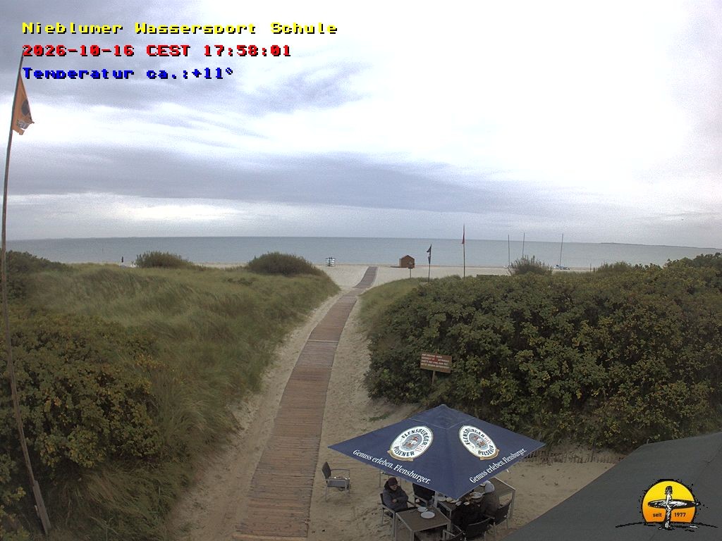 Archiv Foto Webcam Föhr: Nieblumer Wassersport Schule