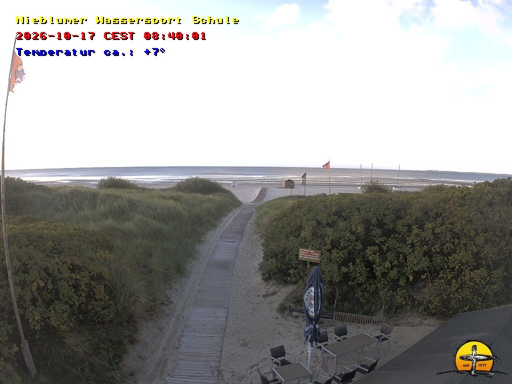 Archiv Foto Webcam Föhr: Nieblumer Wassersport Schule