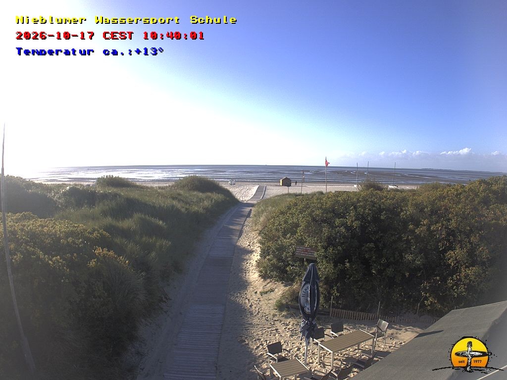 Archiv Foto Webcam Föhr: Nieblumer Wassersport Schule