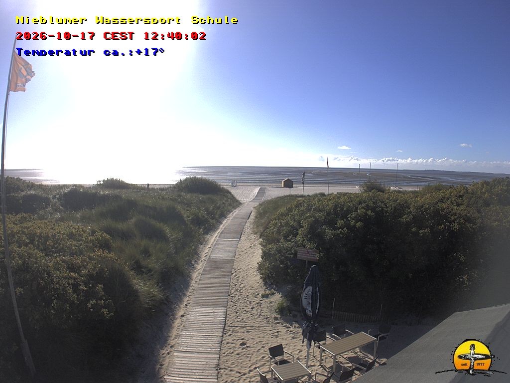 Archiv Foto Webcam Föhr: Nieblumer Wassersport Schule