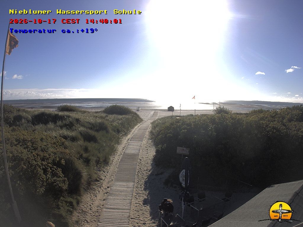 Archiv Foto Webcam Föhr: Nieblumer Wassersport Schule