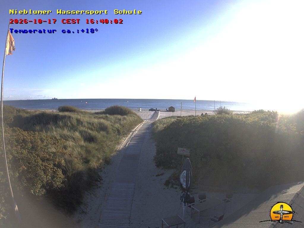 Archiv Foto Webcam Föhr: Nieblumer Wassersport Schule