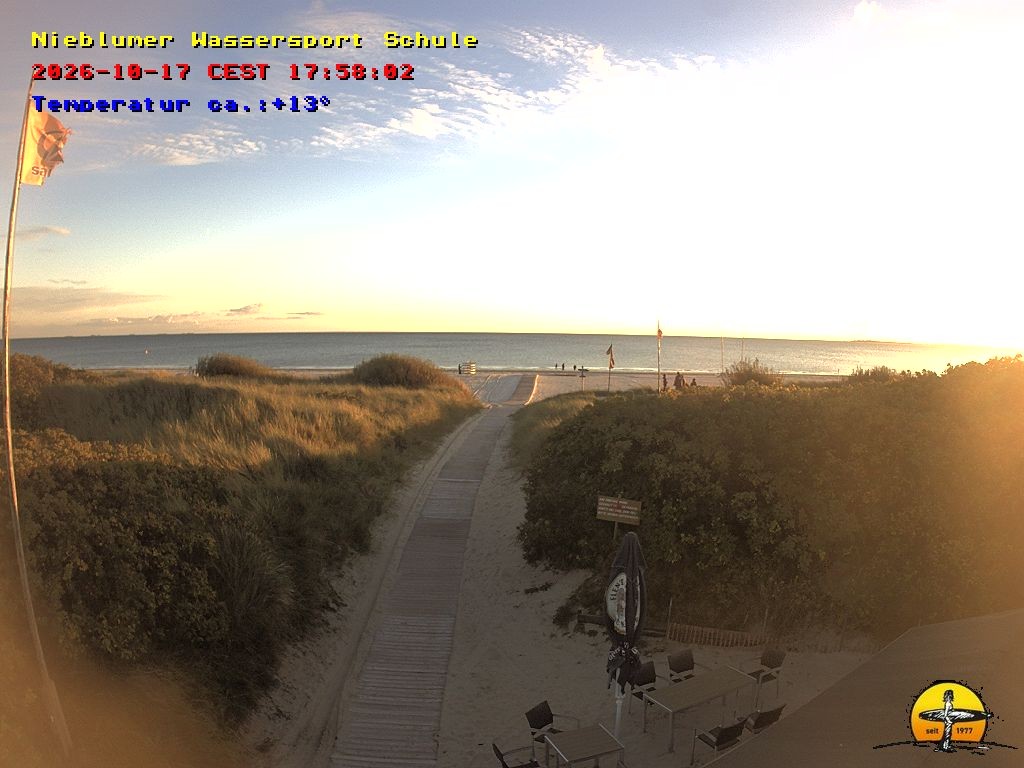 Archiv Foto Webcam Föhr: Nieblumer Wassersport Schule