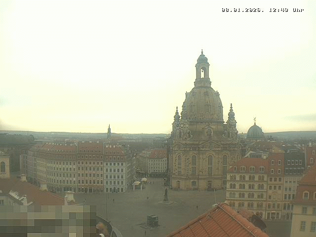 Archived image Webcam Dresden - Frauenkirche and Neumarkt square