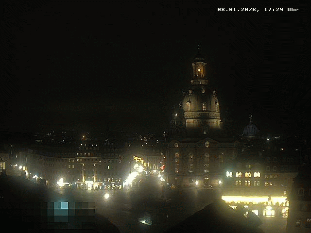 Archived image Webcam Dresden - Frauenkirche and Neumarkt square