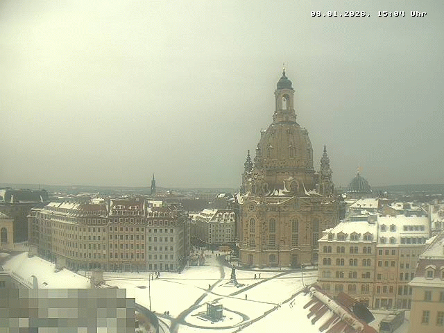 Archived image Webcam Dresden - Frauenkirche and Neumarkt square