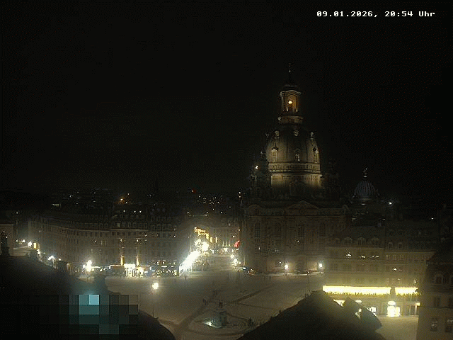 Archived image Webcam Dresden - Frauenkirche and Neumarkt square