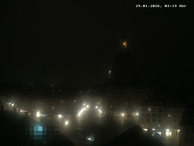 Archived image Webcam Dresden - Frauenkirche and Neumarkt square