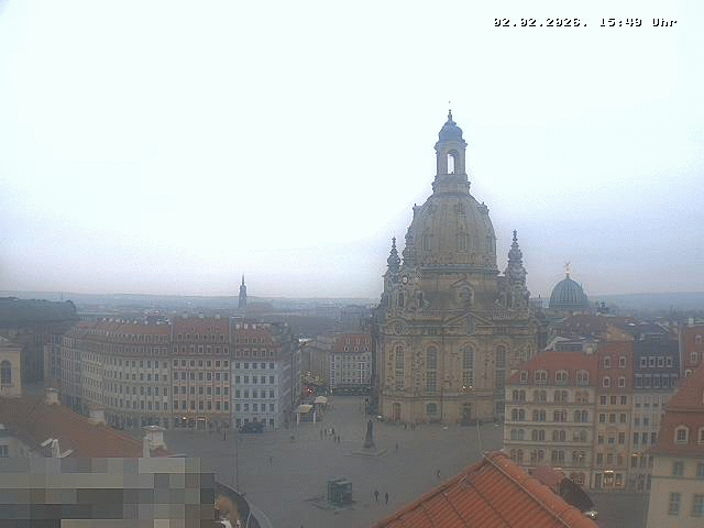 Archiv Foto Webcam Dresden - Frauenkirche und Neumarkt