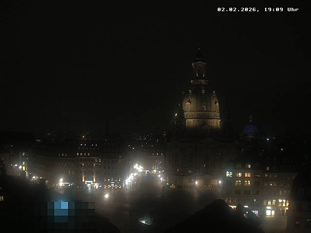 Archived image Webcam Dresden - Frauenkirche and Neumarkt square
