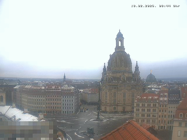 Archived image Webcam Dresden - Frauenkirche and Neumarkt square