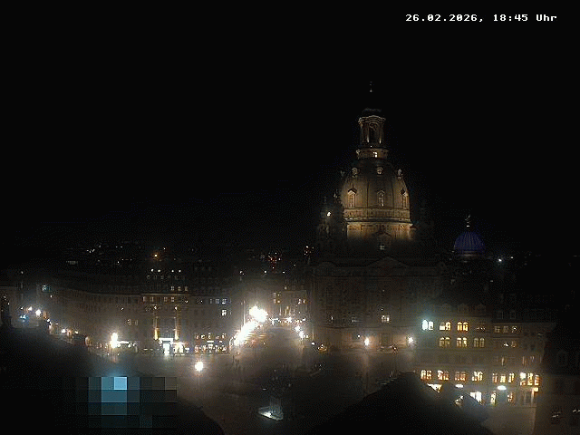 Archived image Webcam Dresden - Frauenkirche and Neumarkt square