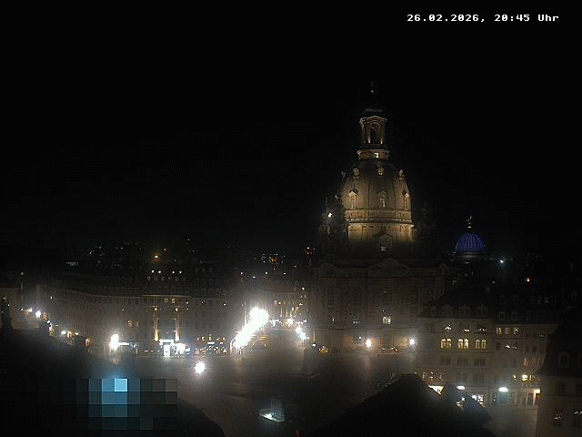Archived image Webcam Dresden - Frauenkirche and Neumarkt square