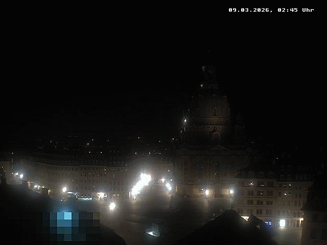 Archived image Webcam Dresden - Frauenkirche and Neumarkt square