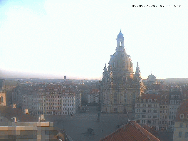 Archived image Webcam Dresden - Frauenkirche and Neumarkt square