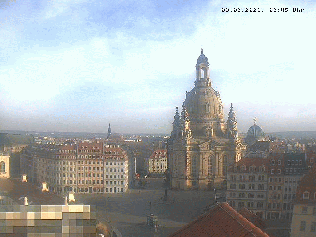 Archived image Webcam Dresden - Frauenkirche and Neumarkt square