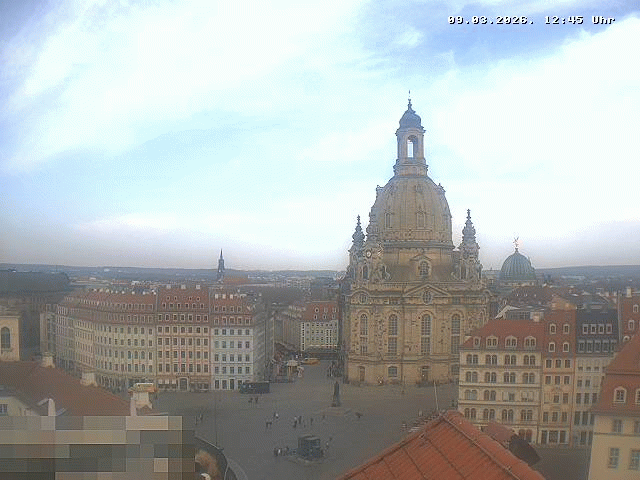 Archived image Webcam Dresden - Frauenkirche and Neumarkt square
