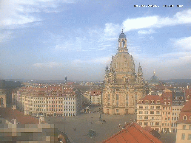 Archived image Webcam Dresden - Frauenkirche and Neumarkt square