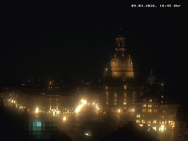 Archived image Webcam Dresden - Frauenkirche and Neumarkt square