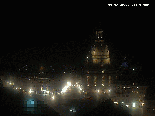 Archived image Webcam Dresden - Frauenkirche and Neumarkt square