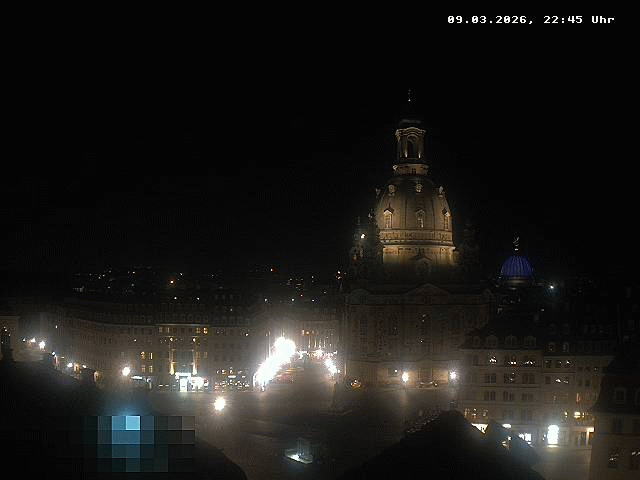 Archived image Webcam Dresden - Frauenkirche and Neumarkt square