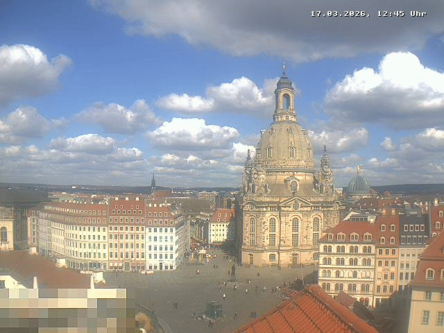 Archiv Foto Webcam Dresden - Frauenkirche und Neumarkt