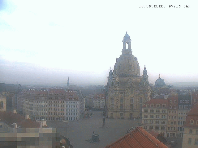 Archiv Foto Webcam Dresden - Frauenkirche und Neumarkt