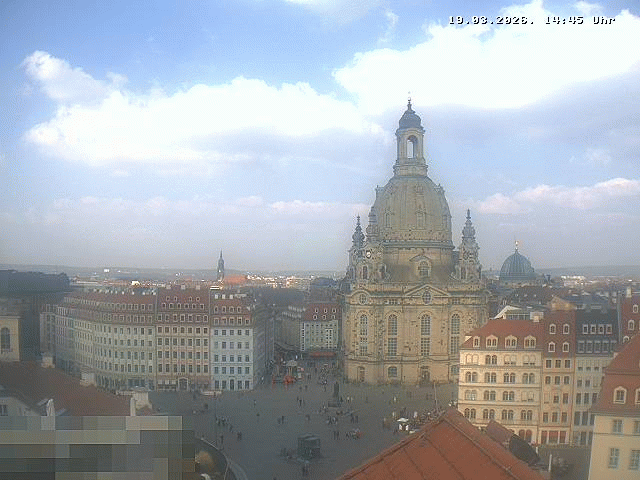 Archiv Foto Webcam Dresden - Frauenkirche und Neumarkt