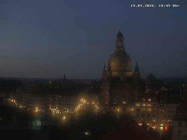 Archiv Foto Webcam Dresden - Frauenkirche und Neumarkt