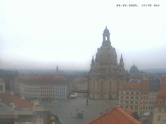 Archived image Webcam Dresden - Frauenkirche and Neumarkt square