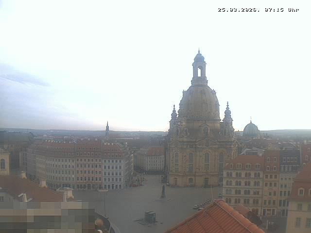 Archiv Foto Webcam Dresden - Frauenkirche und Neumarkt