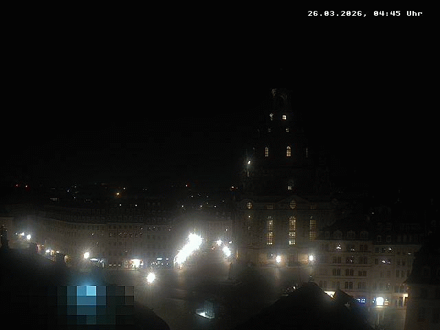 Archiv Foto Webcam Dresden - Frauenkirche und Neumarkt