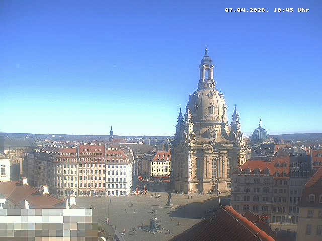 Archived image Webcam Dresden - Frauenkirche and Neumarkt square