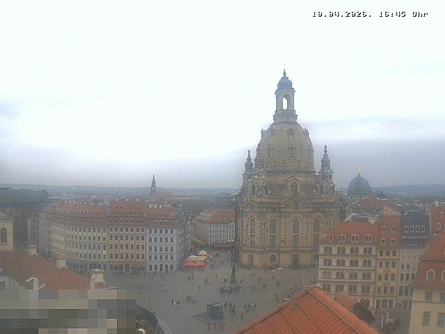 Archived image Webcam Dresden - Frauenkirche and Neumarkt square