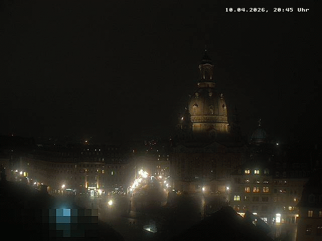 Archived image Webcam Dresden - Frauenkirche and Neumarkt square